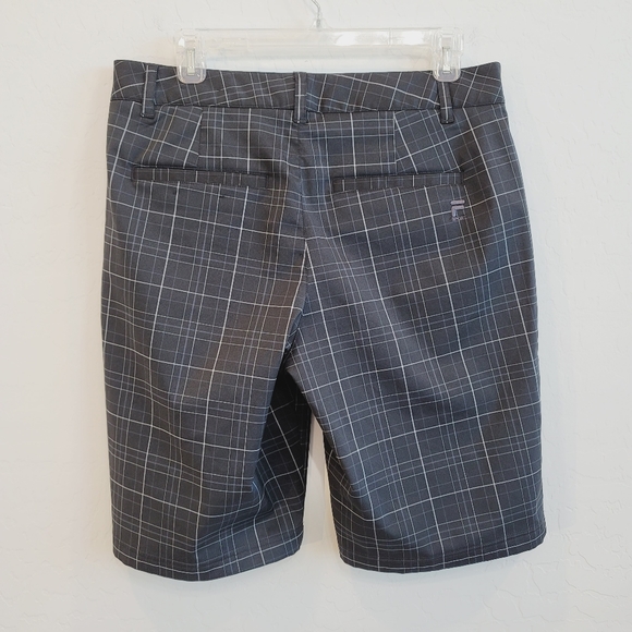 💕 Fila Sport Golf Black & Gray Plaid Shorts Men's Size 32 - Picture 5 of 11